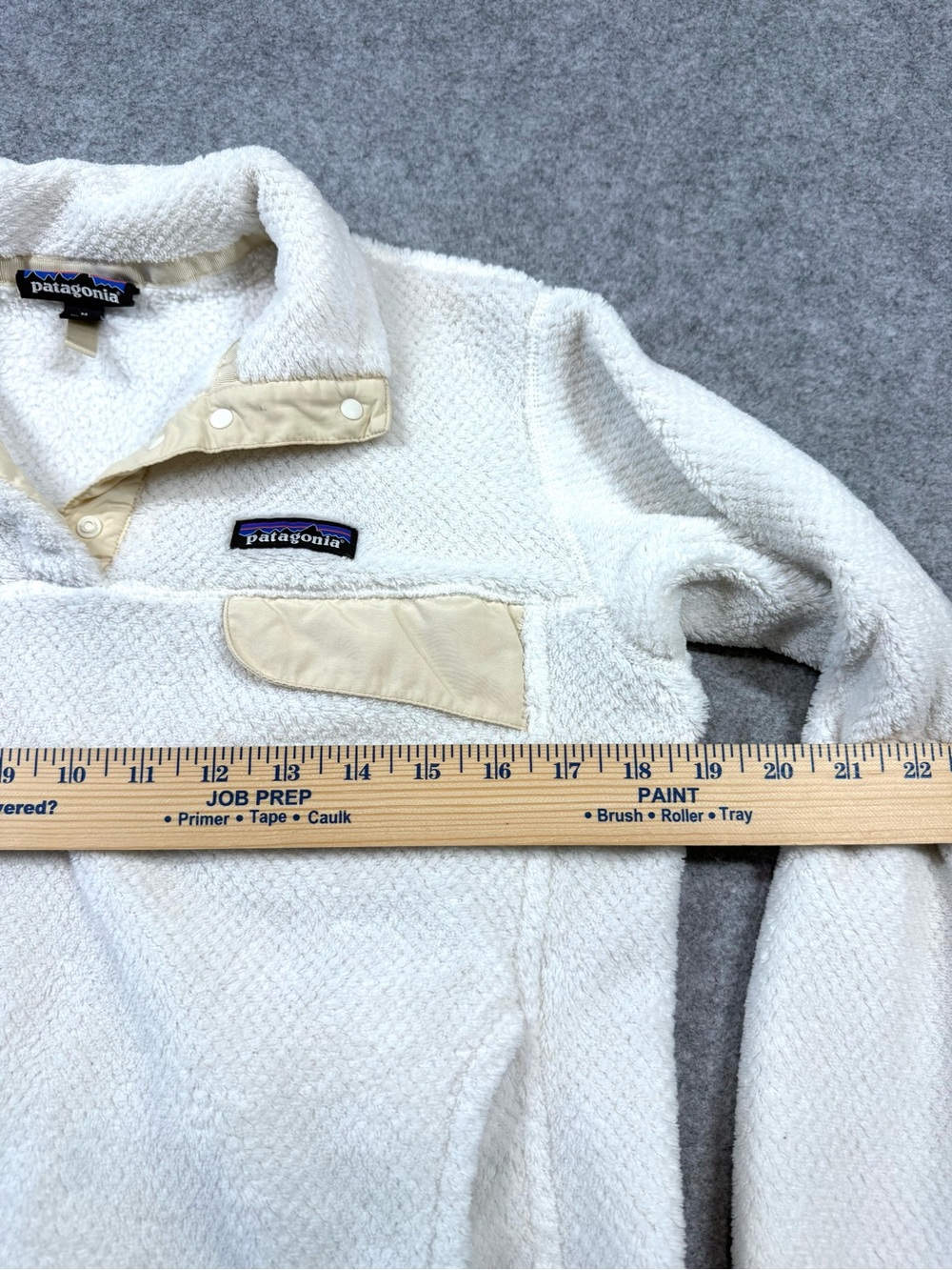 Patagonia Synchilla Women’s Cream Snap-Front Fleece Pullover Medium Hiking Med - Picture 8 of 10
